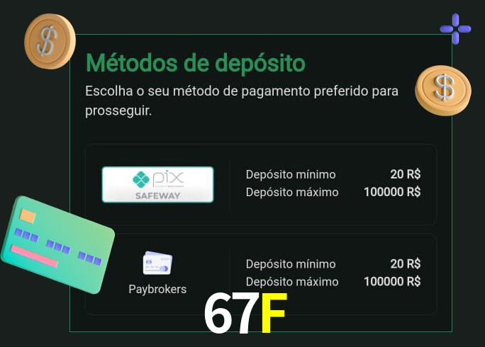 O cassino 67F oferece uma grande variedade de métodos de pagamento